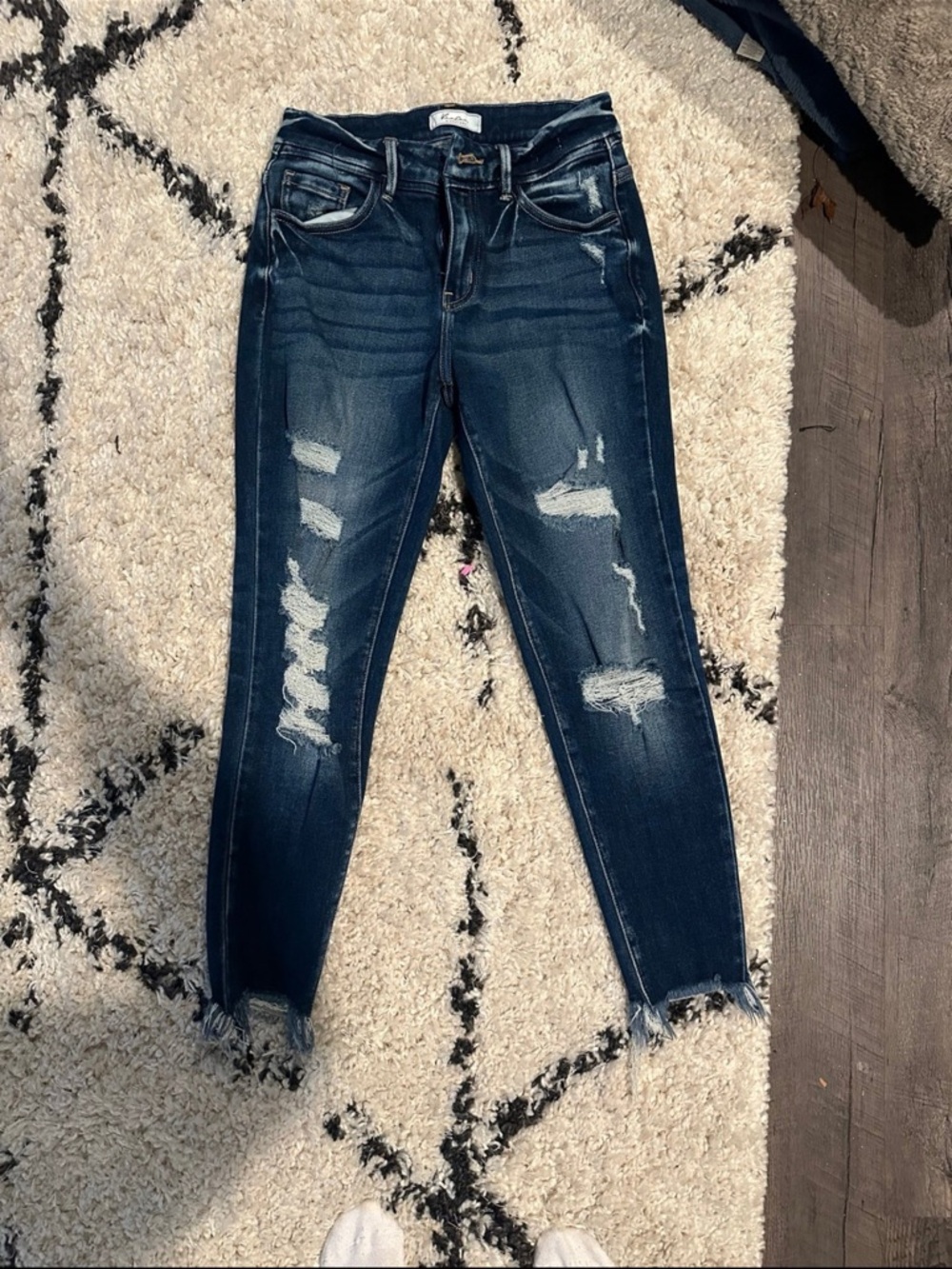 KanCan Dark Blue Distressed Skinny Jeans